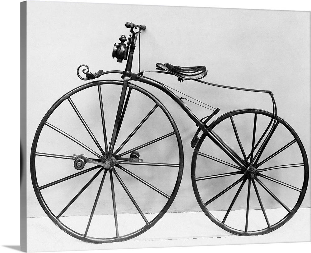 An early bicycle, known as a bone shaker.