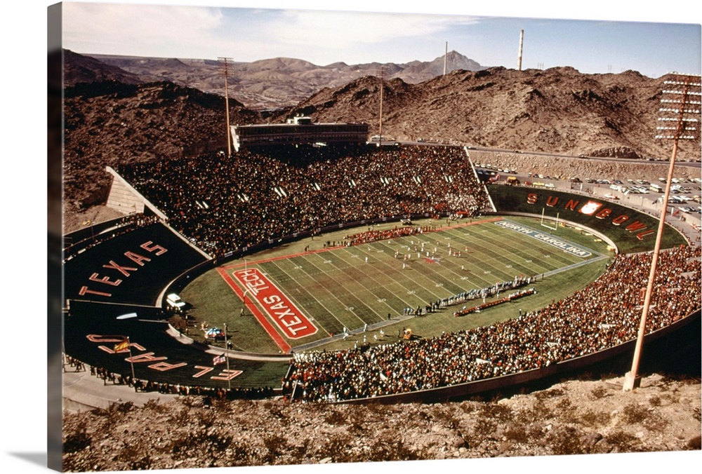 A football game, between Texas Tech and North Carolina, in El Paso's Sun Bowl on the site of the University of Texas at El...