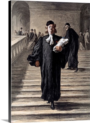A Lawyer Descending the Grand Staircase of the Palace of Justice