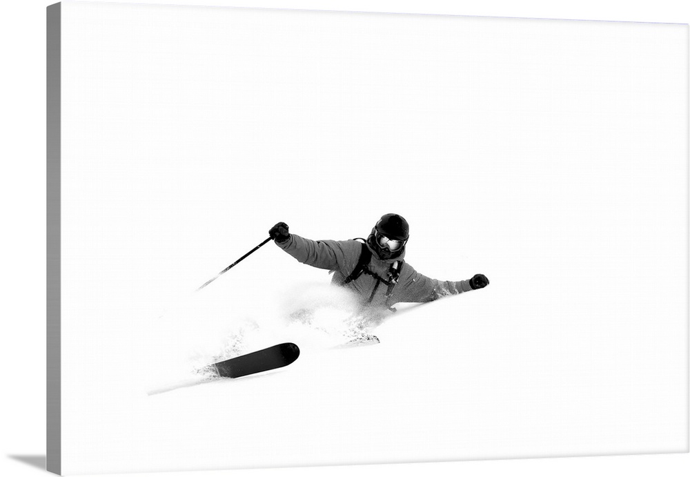 A man skis in Wyoming