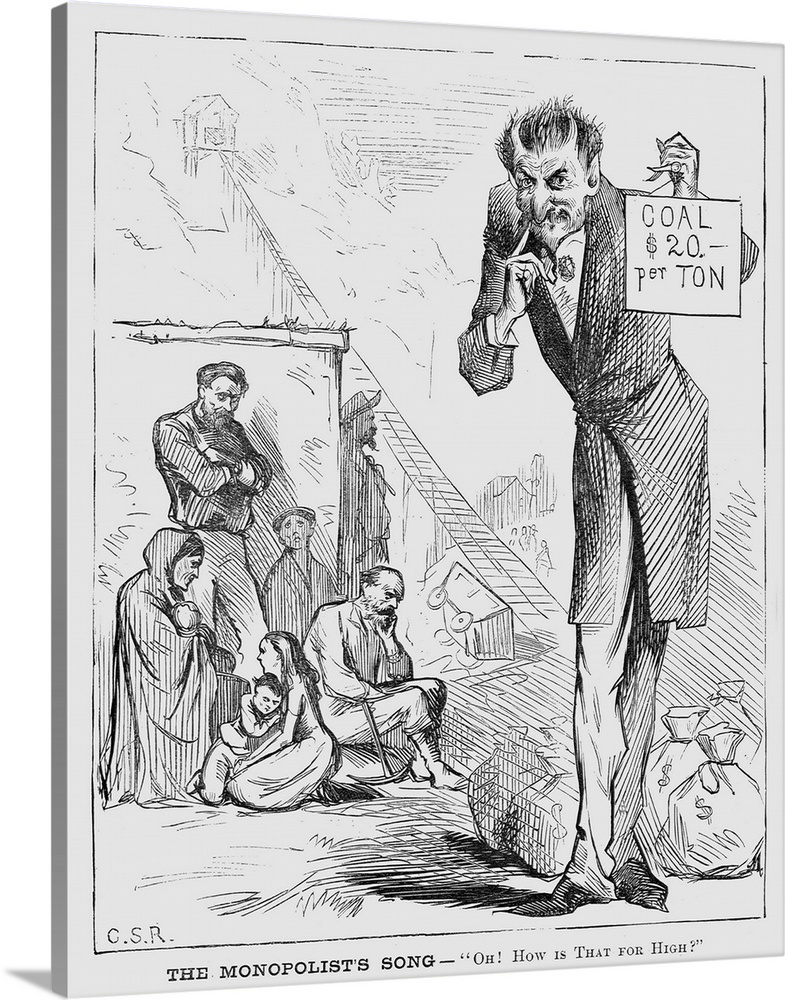 A man with a monopoly on coal takes on the form of the Devil, 1871 Wall ...