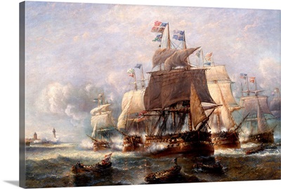 A Naval Engagement By Francois Musin