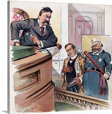 A New Crime, Depicting a Habitual Reformer, Political Cartoon