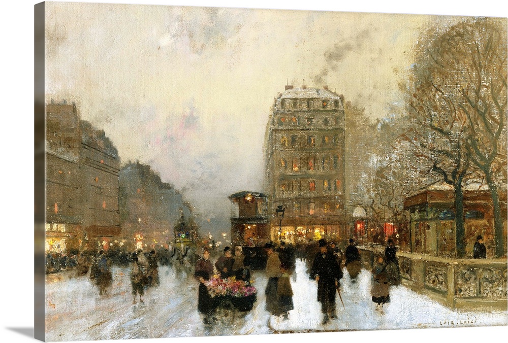 A Paris Street Scene In Winter