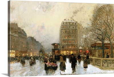 A Paris Street Scene In Winter