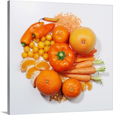 A selection of orange fruits