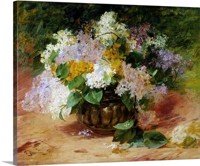A Still Life Of Lilacs By Georges Jennin