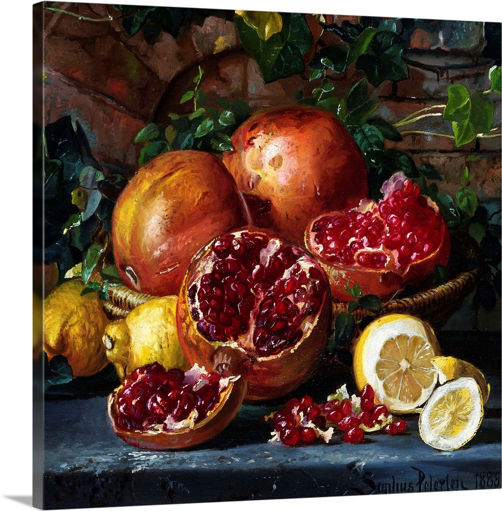 A Still Life of Pomegranates and Lemons