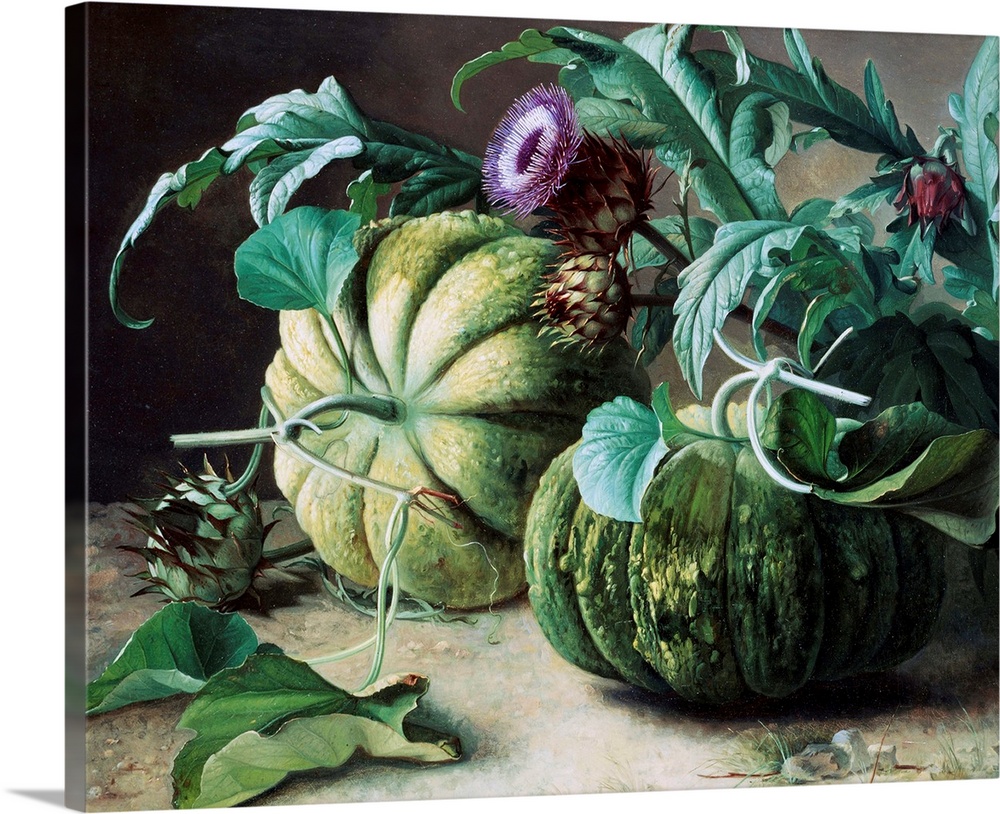 A Still Life of Pumpkins and Artichokes