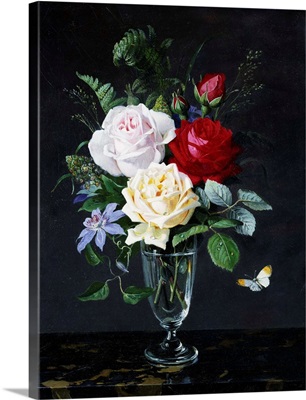 A Still Life Of Roses And Clematis image thumbnail