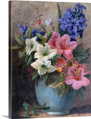 A Vase Of Azaleas And Hyacinth