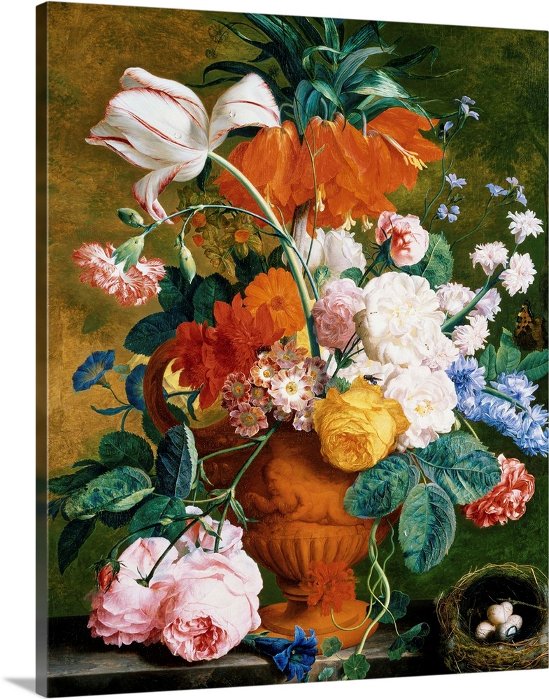 A Vase Of Rich Summer Flowers By Jan Van Huysum