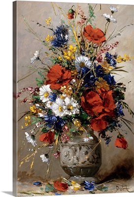 A Vase Of Summer Flowers By Eugene Petit