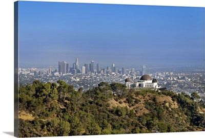 A view from a hiking trail in Griffith Park of downtown Los Angeles.