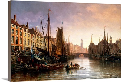 A View of Amsterdam, the Netherlands by Charles Euphrasie Kuwasseg