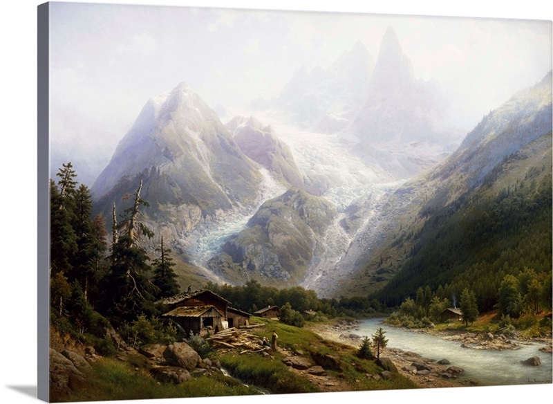 A View Of Chamonix And Mont Blanc By Joseph Jansen Wall Art, Canvas Prints, Framed  Prints, Wall Peels Great Big Canvas