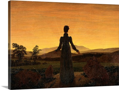 A Woman At Sunset Or Sunrise By Caspar David Friedrich