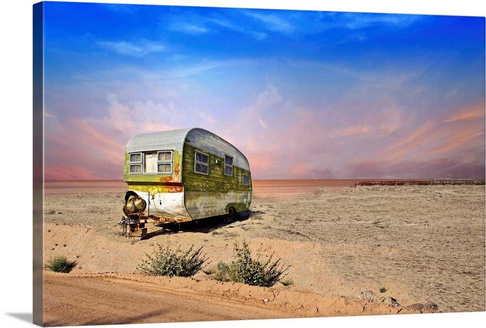 Abandoned trailer in Desert
