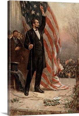 Abraham Lincoln With American Flag
