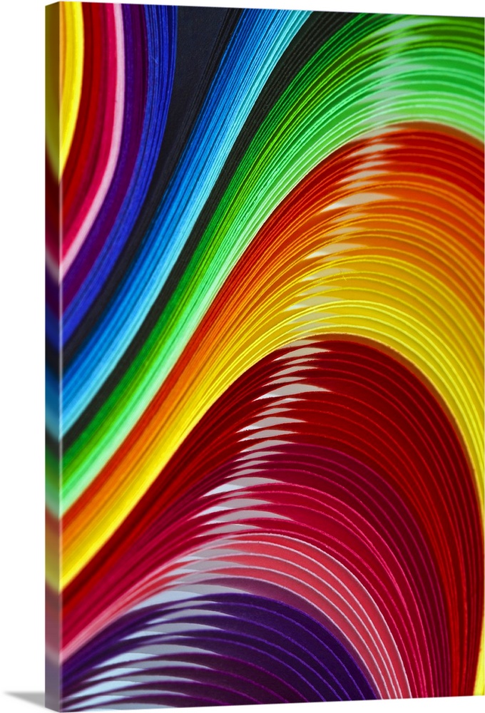 Abstract of Colored Paper Strips. | Large Solid-Faced Canvas Wall Art Print | Great Big Canvas