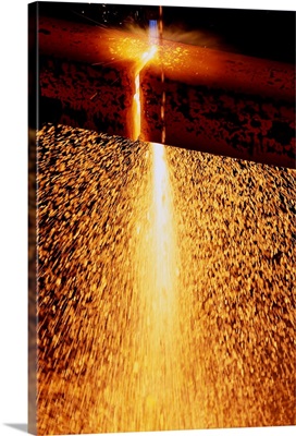 Acetylene Torch Cutting Steel Beams