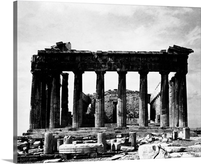 Acropolis, Parthenon, East Side, Athens, Greece. Photoprint Geog. File