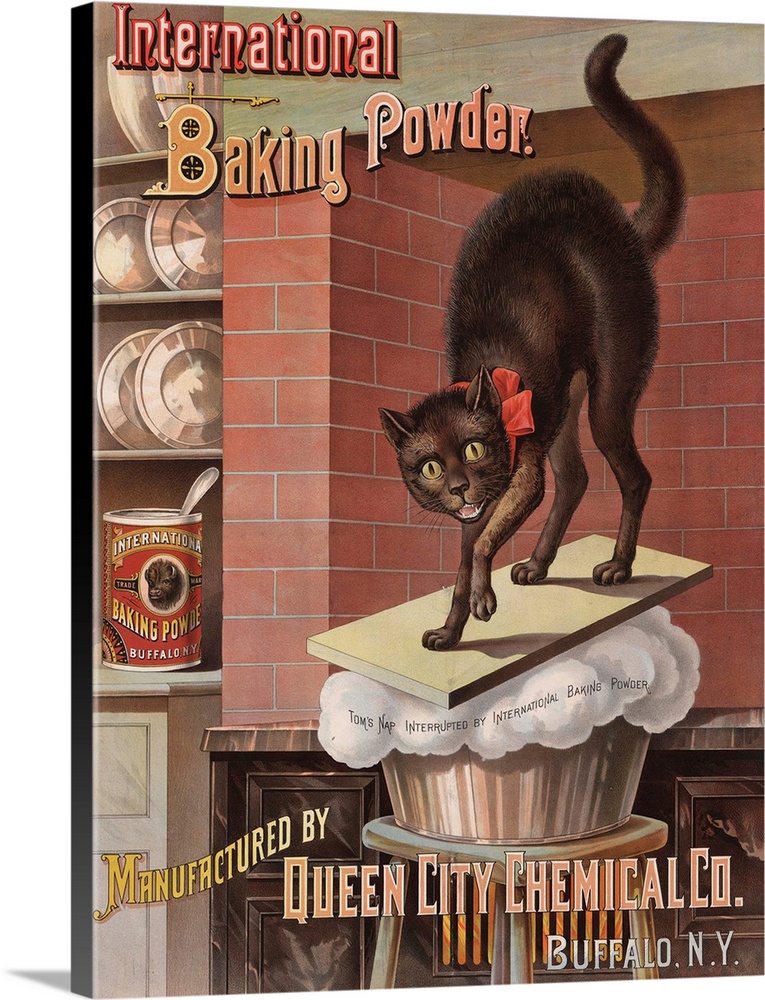 Tom's nap interrupted by International baking powder.?? Circa 1885. 70 x 56 cm.