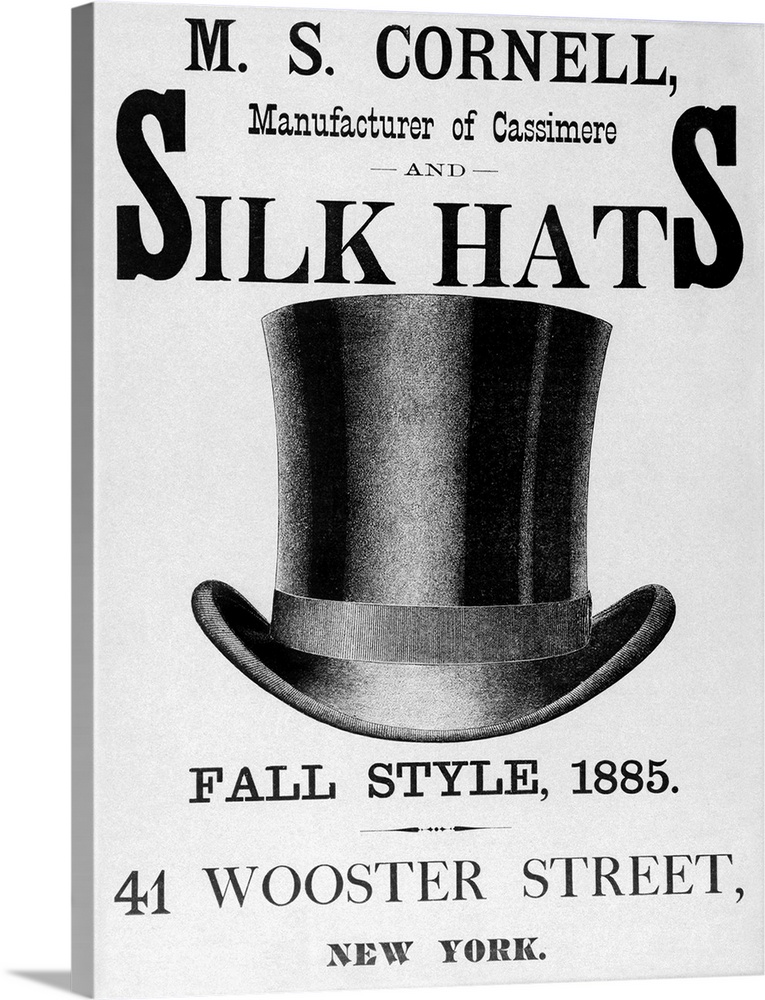 New York, NY, woodcut advertisement for a Hat manufacturing company in the 1880s.