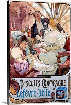 Advertising poster for Biscuits Champagne by Alphonse Mucha