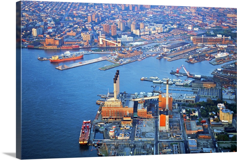 Aerial view of Brooklyn Navy Yard in New York City