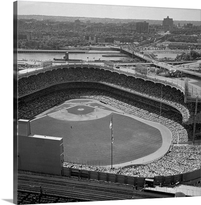 Aerial View of Crowds at Yankee Stadium