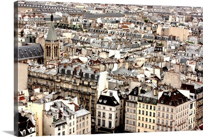 Aerial view of Paris, neighborhood of Notre Dame de Paris.