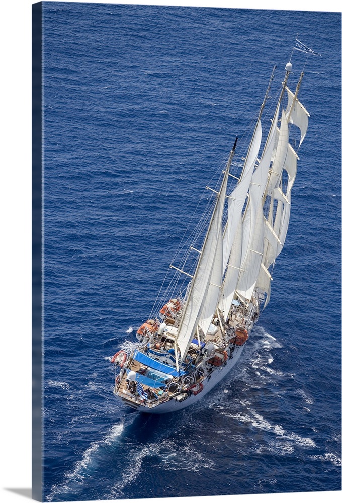 Aerial view of Star Clipper in Antigua Classic Yacht Regatta