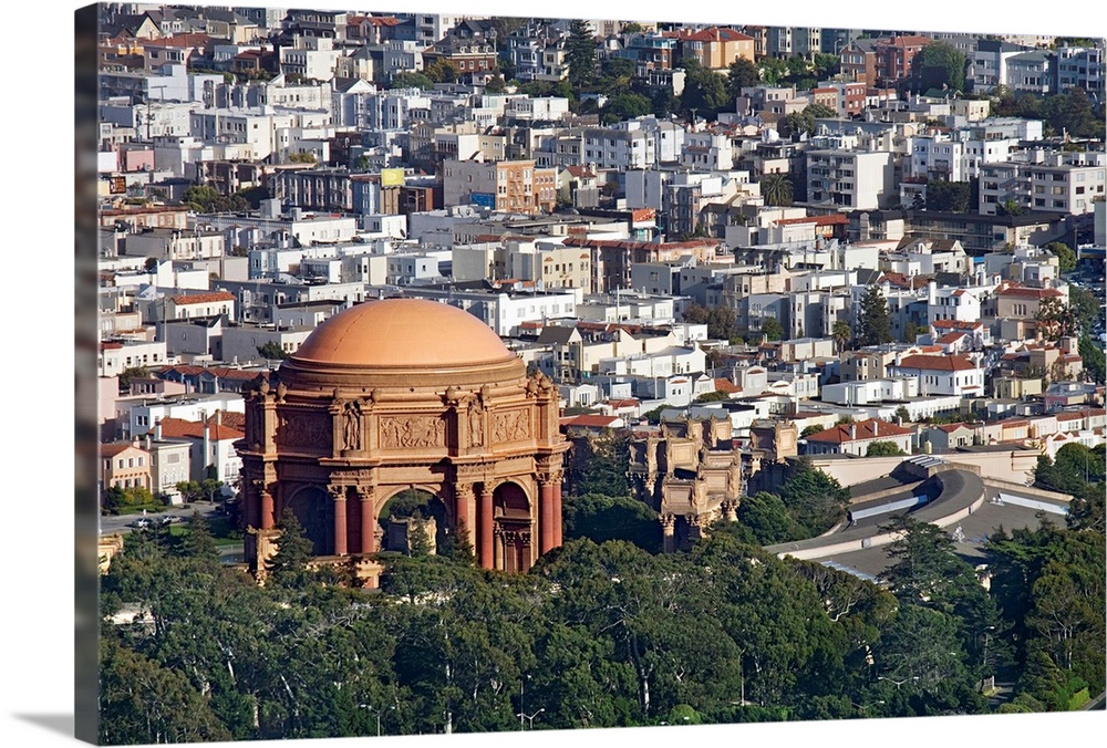 Aerial view of the Palace of Fine Arts, San Francisco, California