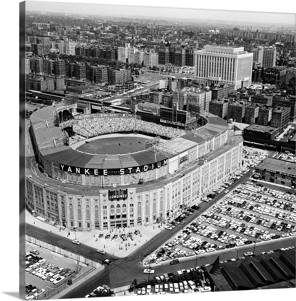 Aerial View Of Yankee Stadium, July 4th, 1961 Wall Art, Canvas