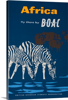 Africa, Fly There By Boac Travel Poster