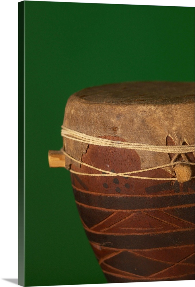 African drum on green backgound