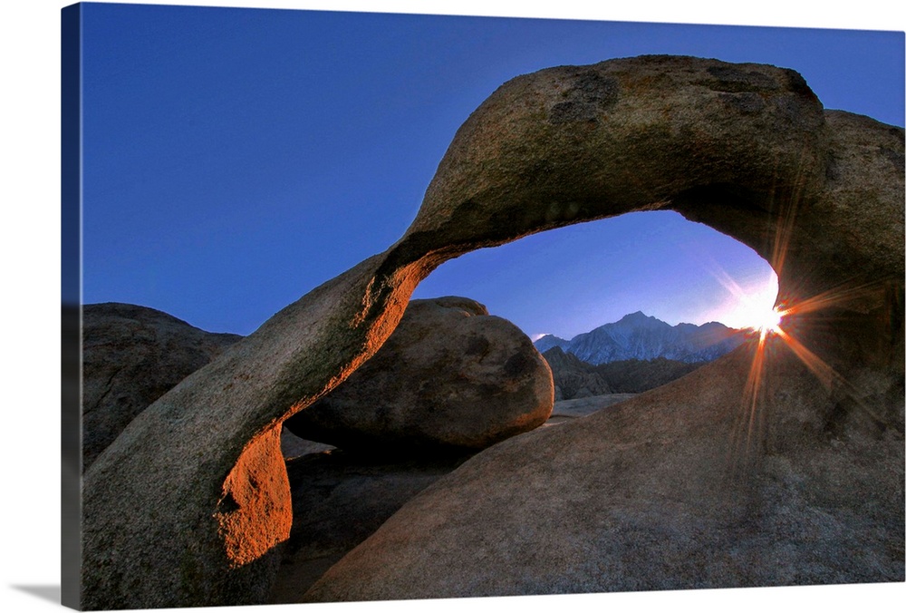 Sunset at Moebius Arch in the Alabama Hills, Sierra Nevada, California