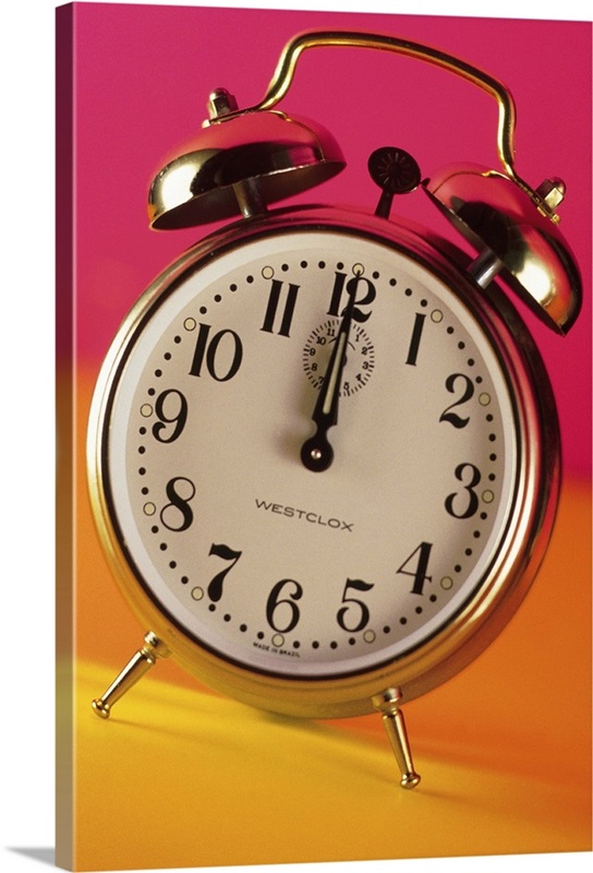 Alarm clock about to strike midnight Great Big Canvas