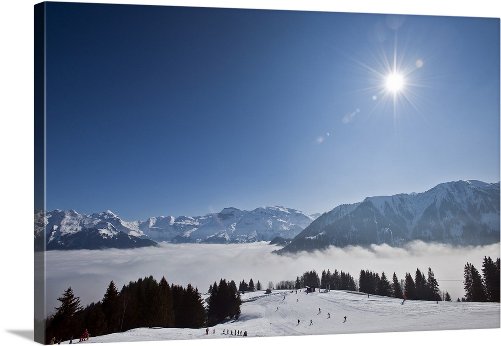 Alpine ski resort at cloud level