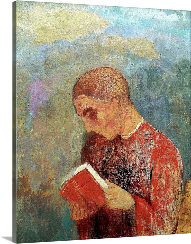 Alsace or, Monk Reading, c.1914 (oil on canvas) by Odilon Redon(1840-1916) - 5x50 cms Kunstmuseum, Wintherthur, Switzerland
