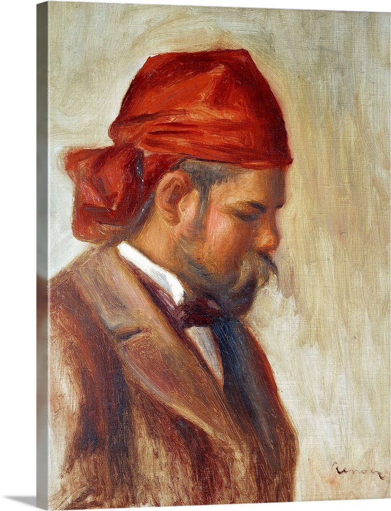 Ambroise Vollard (1868-1939) in a red scarf, art dealer, by Pierre Auguste Renoir (1841-1919), circa 1899, Oil on canvas, ...