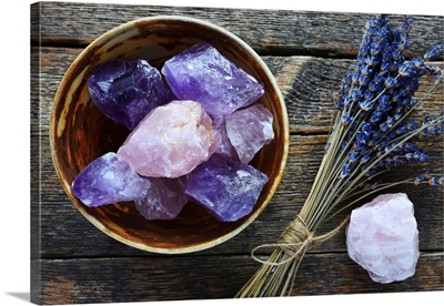 Amethyst And Rose Quartz Healing Crystals