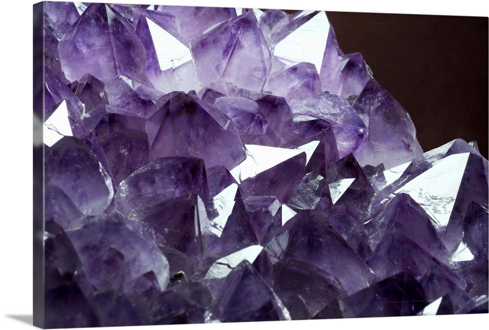 Amethyst crystals from Gerais, Brazil.