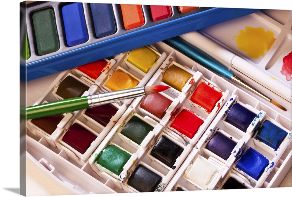 Watercolor paints are made with a water-soluble binder such as gum arabic, and thinned with water rather than oil, giving ...