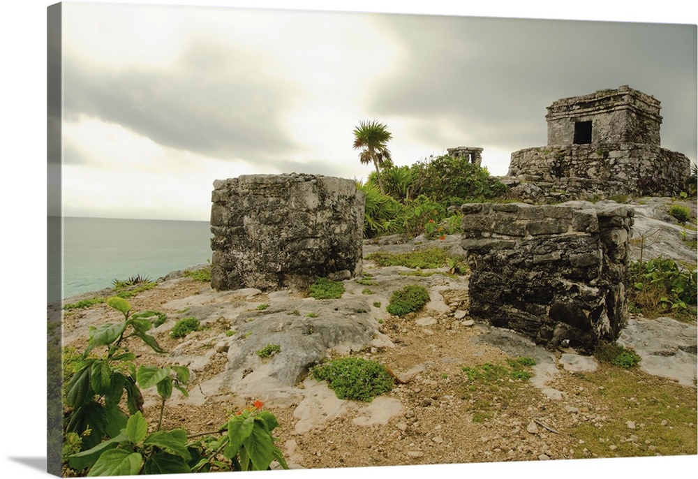 Ancient ruins in the site of Tulum, Mexico