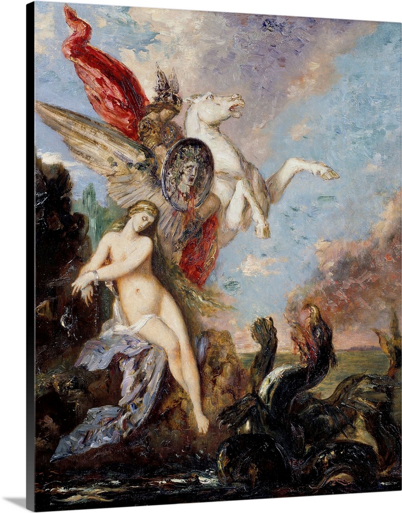 Andromeda chained to a rock rescued by Perseus. Painting by Gustave Moreau (1826-1898), 1870. Gustave Moreau Museum, Paris