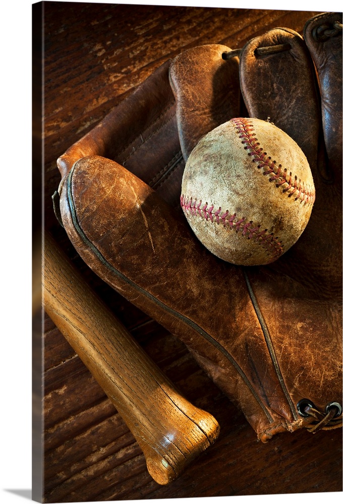 Glove old baseball Vintage Baseball