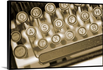 Antique manual typewriter keyboard