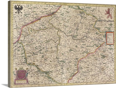 Antique map of Bohemia